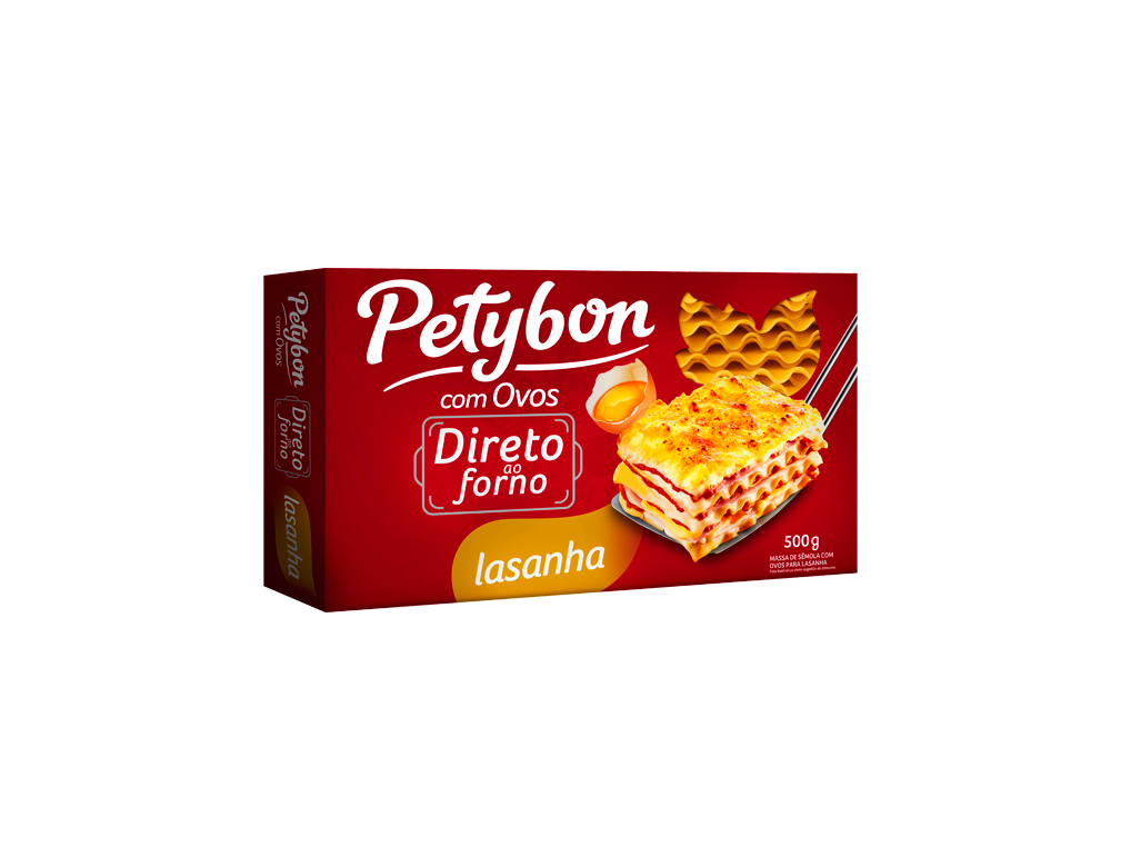 MASSA PARA LASANHA COM OVOS PETYBON 500 G (CX 20 PCT)